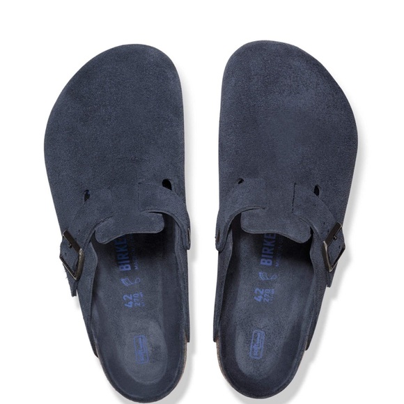 Birkenstock Blue Suede Clogs - Picture 2 of 7